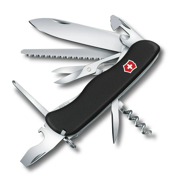 Victorinox Outrider Swiss Army Knife 14 Function Swiss Made Pocket Knife With Large Blade, 3 Screwdrivers and Bottle Opener - Red