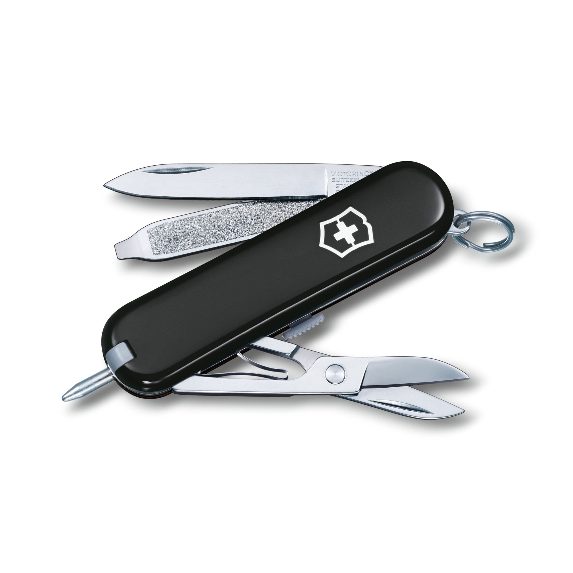  Victorinox Pioneer Alox Swiss Army Knife, 8 Function Swiss Made Pocket  Knife with Reamer, Key Ring, Can Opener and Large Blade - Black :  Everything Else