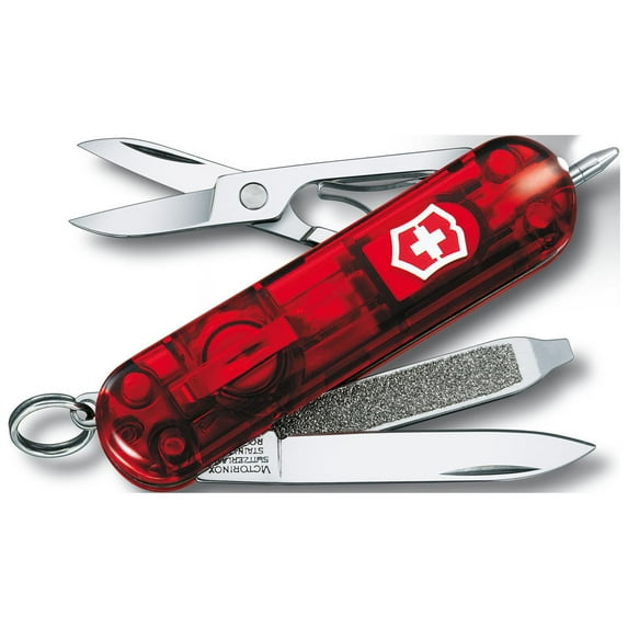 Victorinox Signature Lite 7 Function Transparent Red Pocket Knife