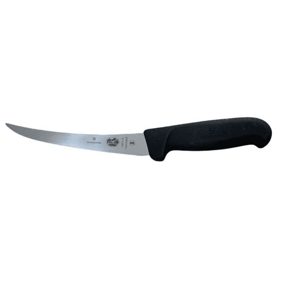 Victorinox Swiss Army Fibrox Pro Curved Boning Knife, Flexible Blade, 6-Inch, Black