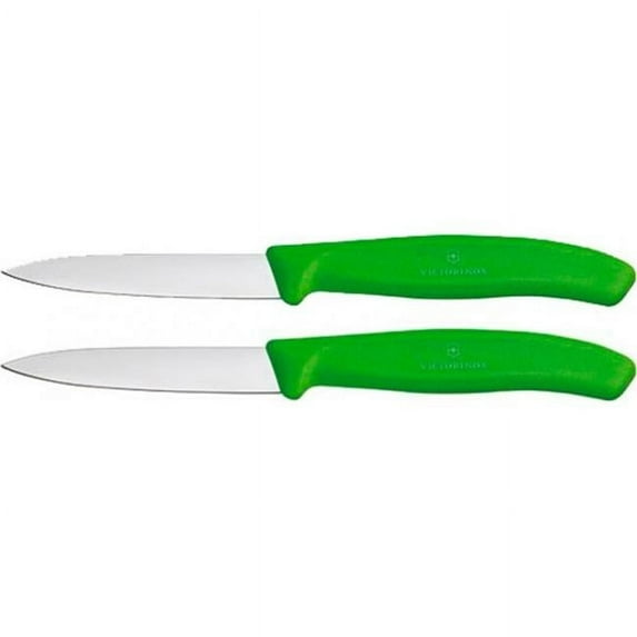 Victorinox Swiss Army Swiss Classic 3.25" Paring Knife Set Green Handle 2 Pack 6.7606.L14B