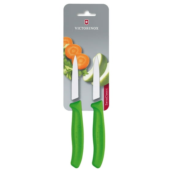 Victorinox Swiss Army Swiss Classic 4.5" Paring Knife Green Handle 2 Pack 6.7836.L14B