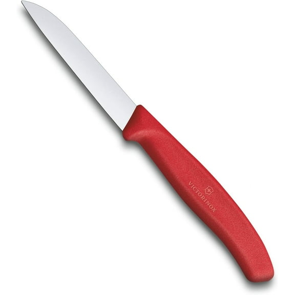 Victorinox Swiss Classic Paring Knife 3.1 Inch Straight Edge Pointed Tip - Red