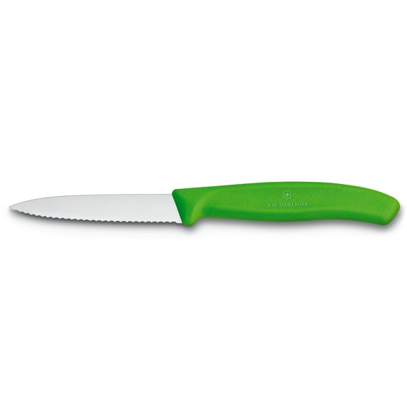 Victorinox Swiss Classic Paring Knife 3.1 Inch Wavy Edge Pointed Tip - Green