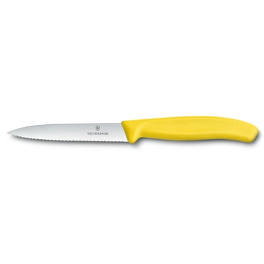 Victorinox Swiss Classic Paring Knife 3.9 Inch Wavy Edge Pointed Tip - Yellow