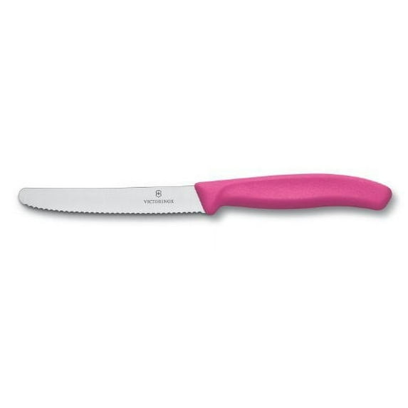 Victorinox - Swiss Classic Tomato Knife, Serrated, Round Tip, 4.5"", Pink