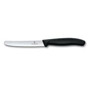 Victorinox Swiss Classic Utility Knife 4.3 Inch Wavy Edge Round Tip - Black