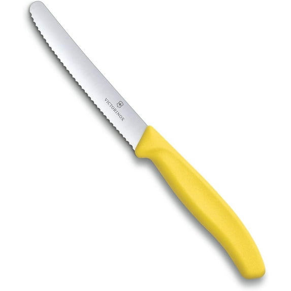 Victorinox Swiss Classic, tomato and table knife, 11cm, wavy, yellow