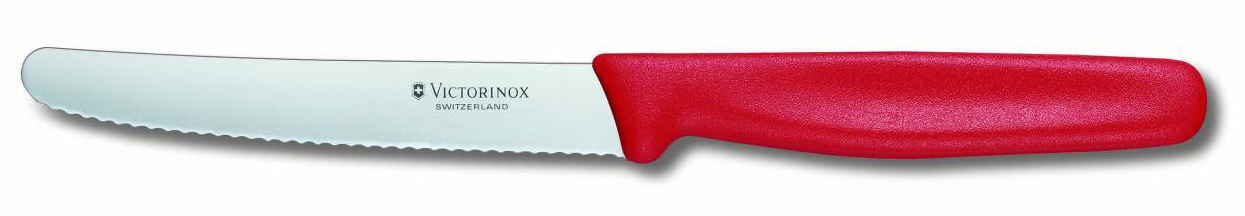 Victorinox Tomato and Sausages Knife with Serrated Blade, 11cm (Red) 5.0831