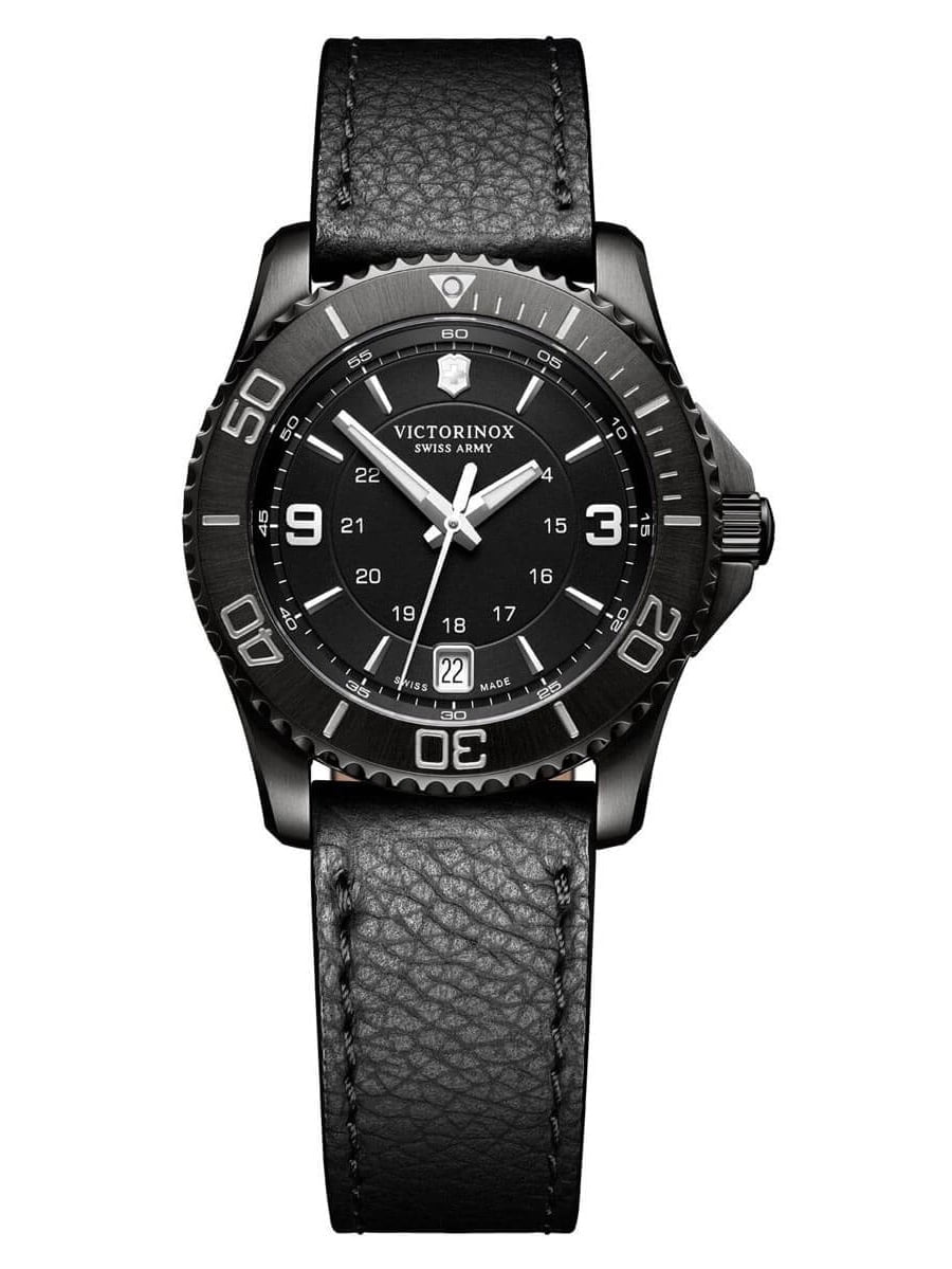 Victorinox Women's Swiss Army 241788 Maverick Small Black Leather Strap Watch