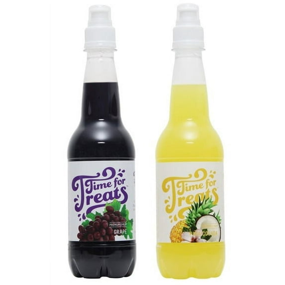 Victorio Time for Treats Snow Cone Syrup 2 Pack Bundle Grape and Pina Colada