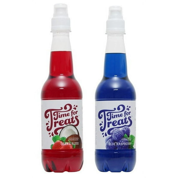 Victorio Time for Treats Snow Cone Syrup 2 Pack Bundle Tiger’s Blood and Blue Raspberry