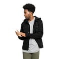 thumbnail image 1 of Victorious Hoodie Layered Distressed Denim Jacket with Removable Hood DK109 - Jet Black - Large, 1 of 6