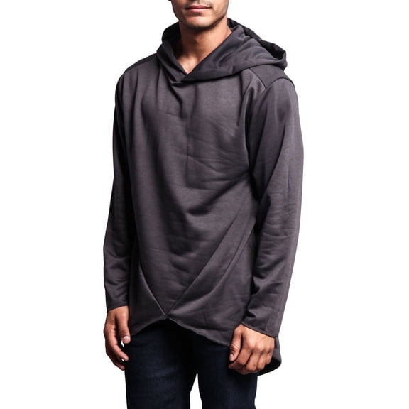 Victorious Long Length Fishtail Cloak Pullover Hoodie JK700 - Dark Grey - X-Large - J1A
