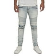 thumbnail image 1 of Victorious Men's Artisanal Crease Moto Biker Jeans - Cloud Blue - 34/30, 1 of 6