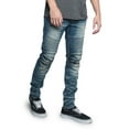 thumbnail image 1 of Victorious Men's Artisanal Crease Moto Biker Jeans, Up to 44 W, 1 of 6