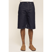 Victorious Mens Baggy Fit Raw Denim Shorts DS2098 -Indigo - 34