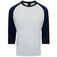 thumbnail image 1 of Victorious Men's Baseball T-Shirt TS900 - WHITE/NAVY - Large, 1 of 6