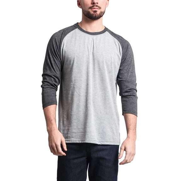 Victorious Men's Baseball T-Shirt TS900 - GREY/CHARCOAL - Large