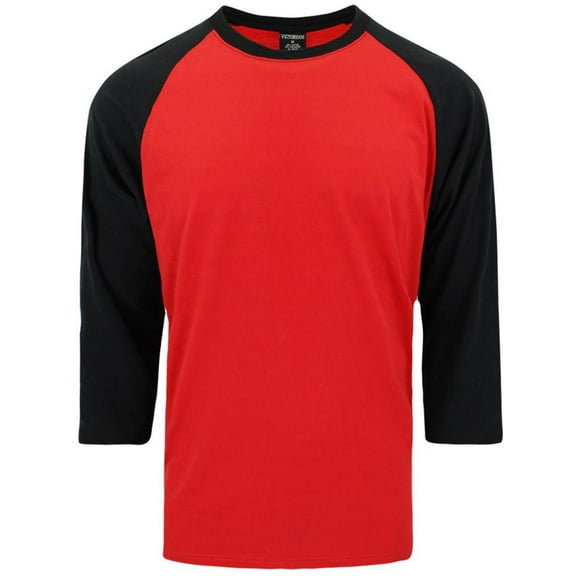 Victorious Men's Baseball T-Shirt TS900 - RED/BLACK - Small