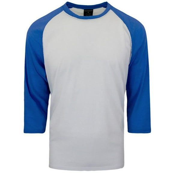 Victorious Men's Baseball T-Shirt TS900 - WHITE/R.BLUE - Medium