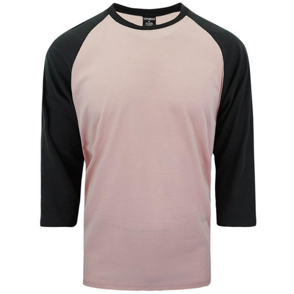 Victorious Men's Baseball T-Shirt TS900 - DIRTY PINK/BLACK - Small