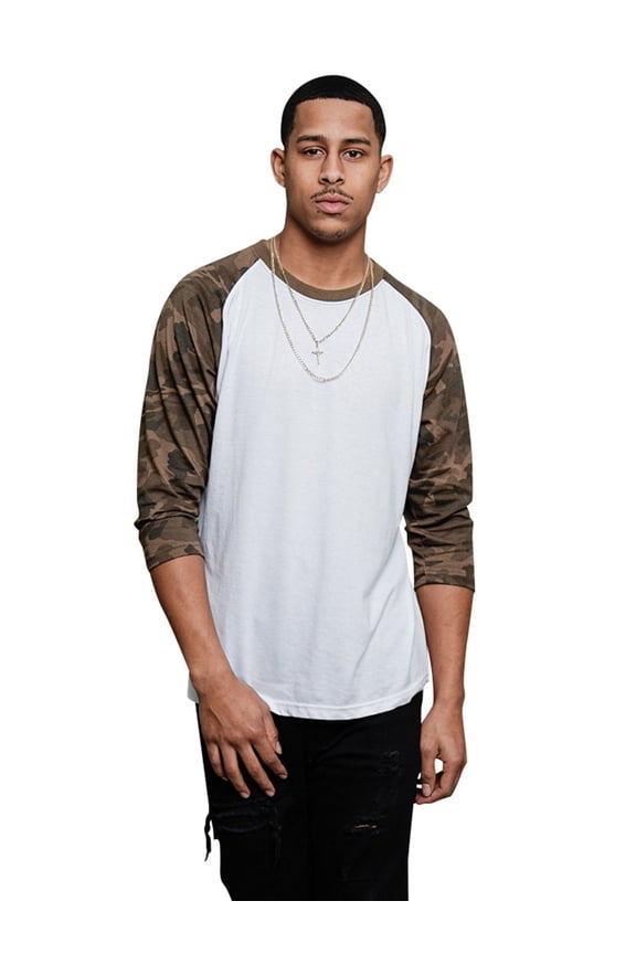 Men's Baseball T-Shirt TS900 - WHITE/CAMO - Medium