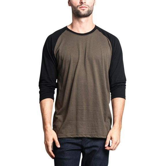 Victorious Men's Baseball T-Shirt TS900 - OLIVE/BLACK - Small