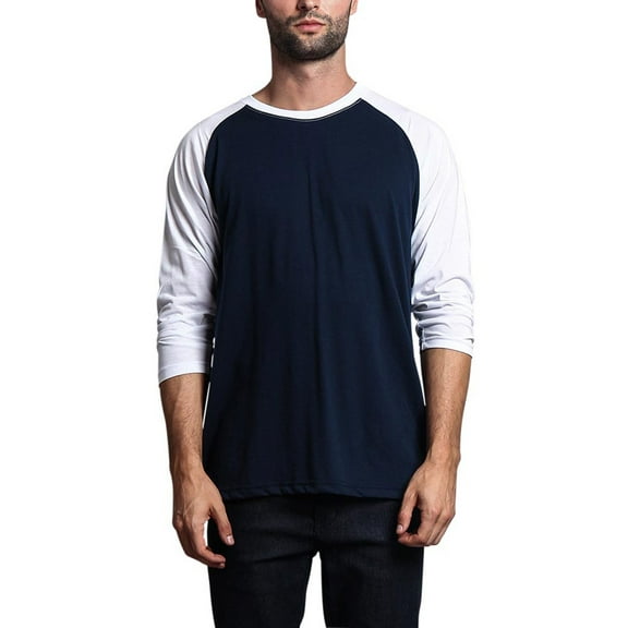 Victorious Men's Baseball T-Shirt TS900 - NAVY/WHITE - Small