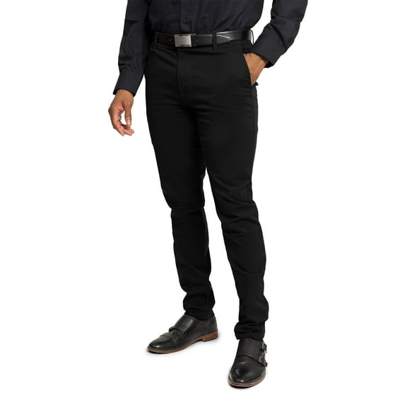 Victorious Men's Basic Casual Slim Fit Stretch Chino Pants DL1250 - BLACK - 38/30