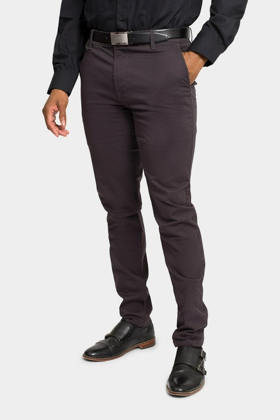 Men's Basic Casual Slim Fit Stretch Chino Pants DL1250 - Charcoal - 28/32