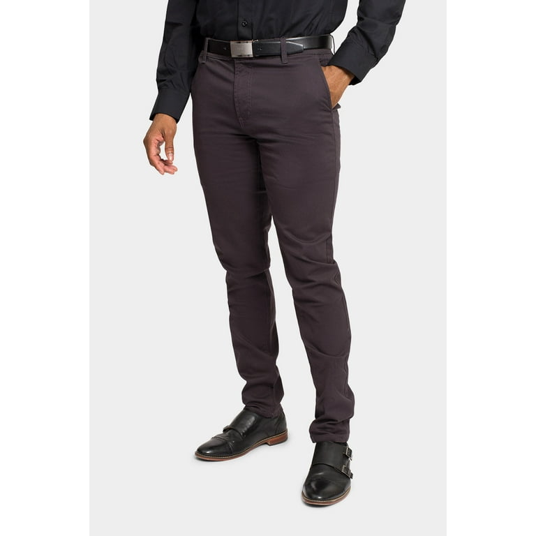 Victorious Men's Basic Casual Slim Fit Stretch Chino Pants DL1250 -  Charcoal - 44/32