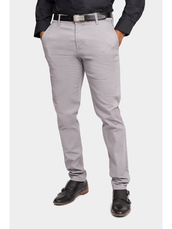 Men's Basic Casual Slim Fit Stretch Chino Pants DL1250 - Gray - 32/30