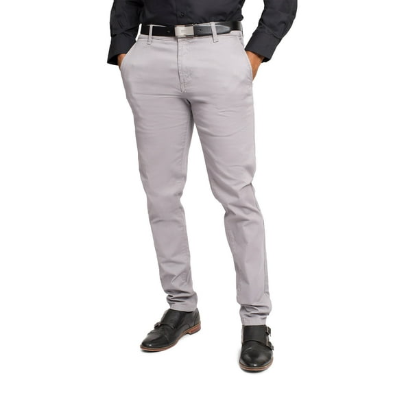 Victorious Men's Basic Casual Slim Fit Stretch Chino Pants DL1250 - Gray - 38/30