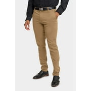 Victorious Mens Basic Casual Slim Fit Stretch Chino Pants DL1250 - KHAKI - 36/30