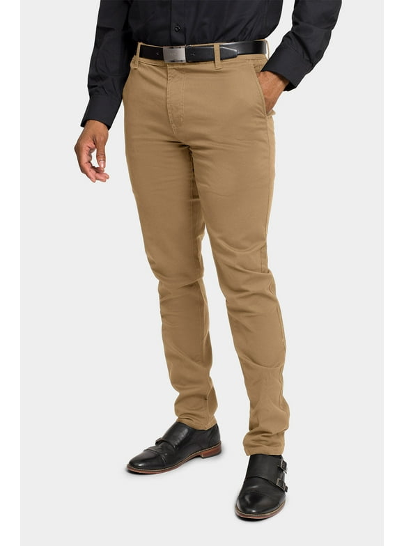 Victorious Men's Basic Casual Slim Fit Stretch Chino Pants DL1250 - KHAKI - 36/30