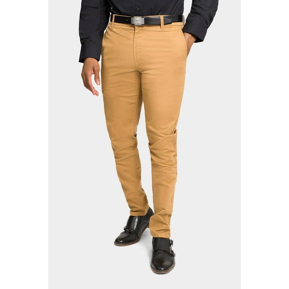 Victorious Men's Basic Casual Slim Fit Stretch Chino Pants DL1250 - Wheat - 30/30