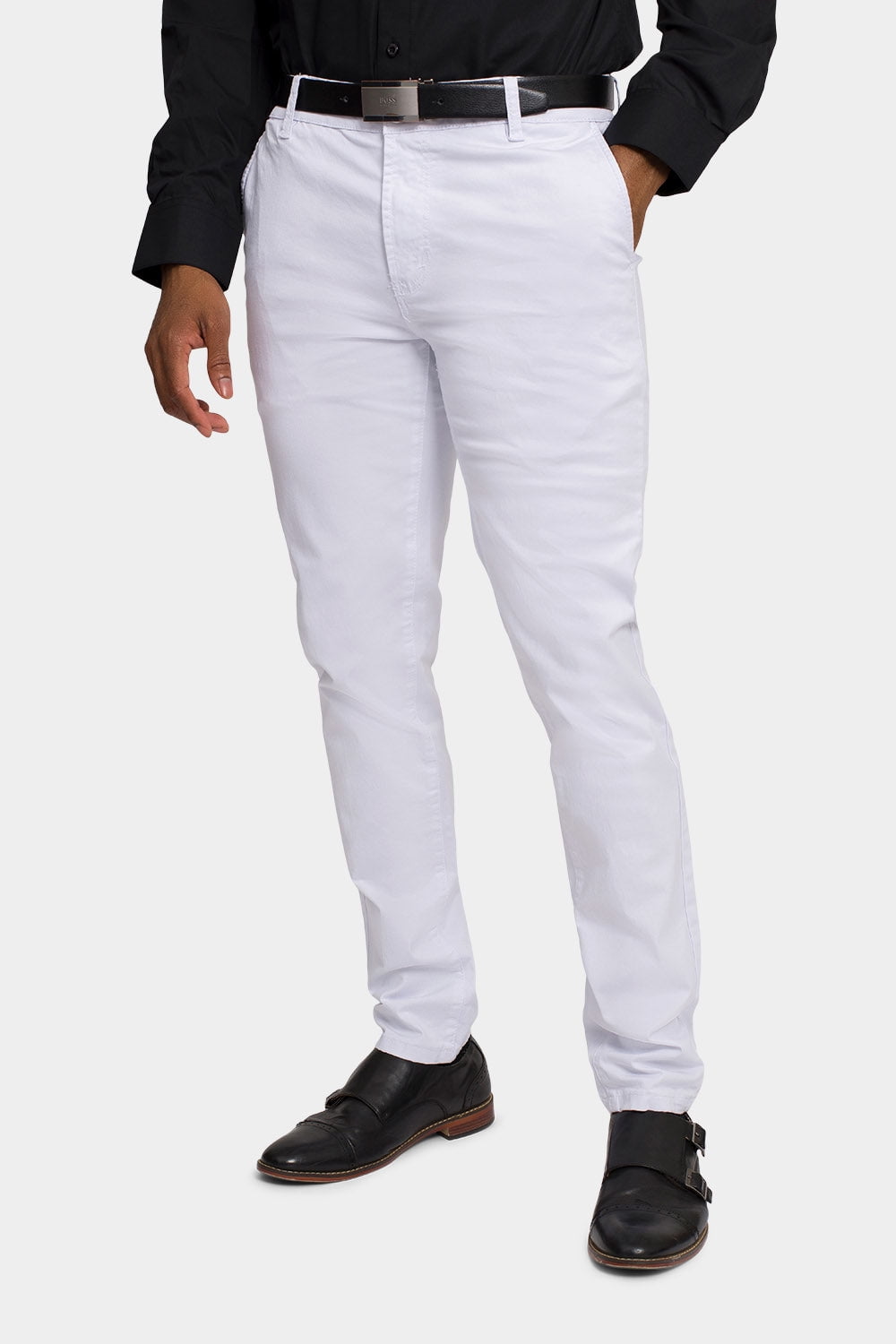 Victorious Men's Slim Fit Stretch Chino Pants, White, 44/30 Victorious Men's Slim Fit Stretch Chino Pants, White, 44/30