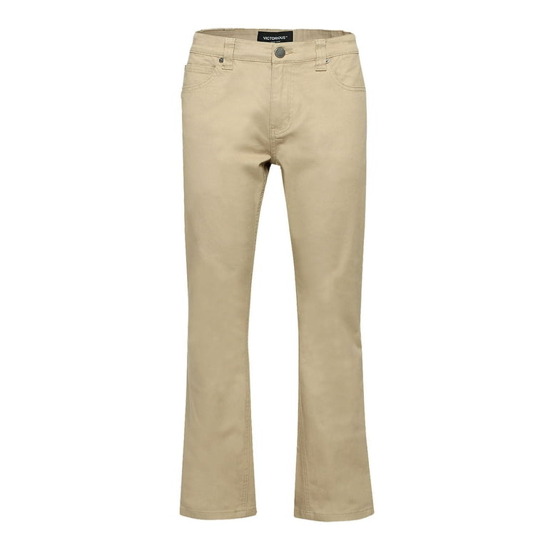 Victorious Men's Basic Essential Flared Jeans Khaki 30