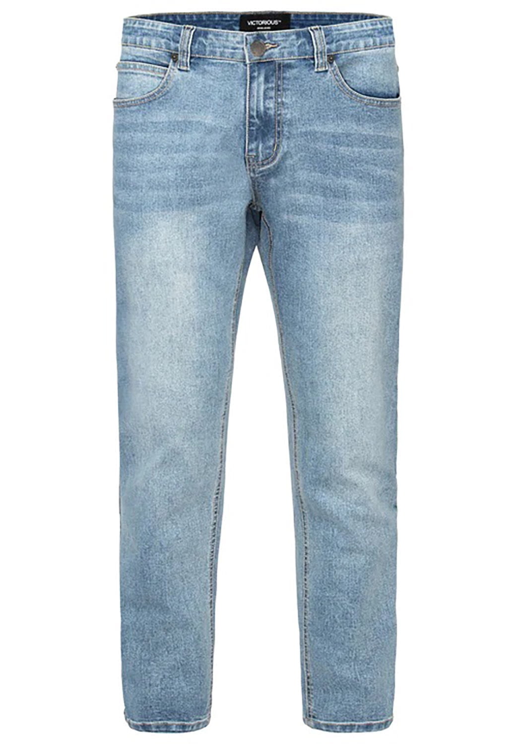 Victorious Men's Baggy Fit Raw Denim Shorts - Casual 5-Pocket Style, Sizes 28-42