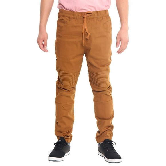Victorious Men's Biker Twill Jogger Pants JG871 - Dark Wheat - Small