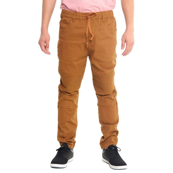 Victorious Men's Biker Twill Jogger Pants JG871 - Dark Wheat - Small