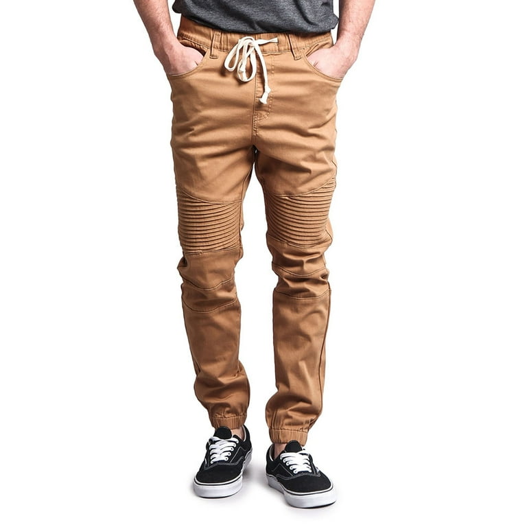 Victorious Men's Biker Twill Jogger Pants JG871 - Wheat Victorious Men's Biker Twill Jogger Pants JG871 - Wheat