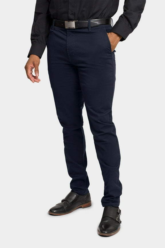 Men's Casual Slim Fit Stretch Chino Pants, Navy, 1-Pack