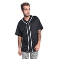 thumbnail image 1 of Victorious Men's Classic Baseball Jersey with Trim BJ42 - BLACK - X-Large, 1 of 5
