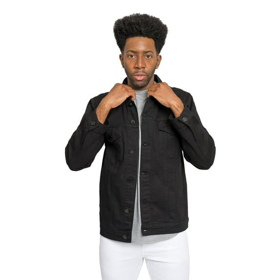 Victorious Men's Classic Colored Denim Jean Jacket DK190 - Black - 5X-Large