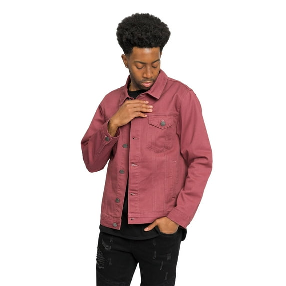 Victorious Men's Classic Colored Denim Jean Jacket DK190 - Brick - Small