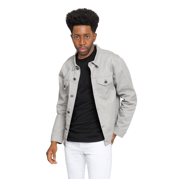 Victorious Men's Classic Colored Denim Jean Jacket DK190 - Gray - Small