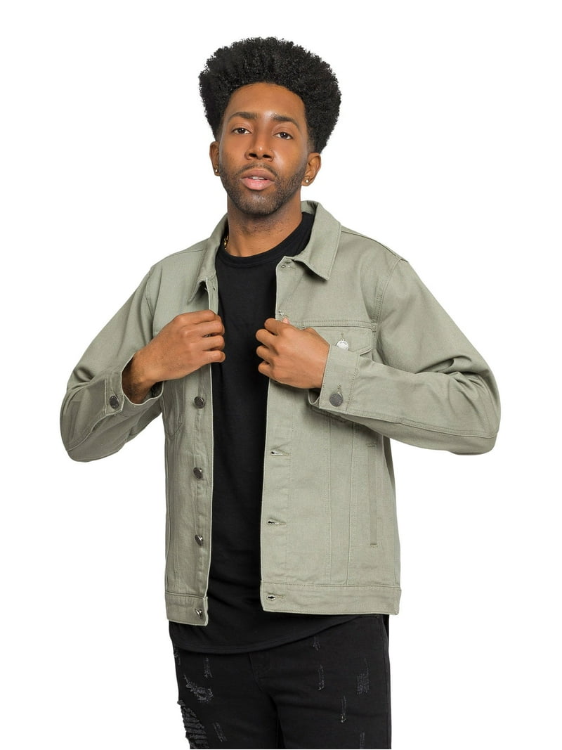 Victorious Men's Classic Colored Denim Jean Jacket DK190 - Jade