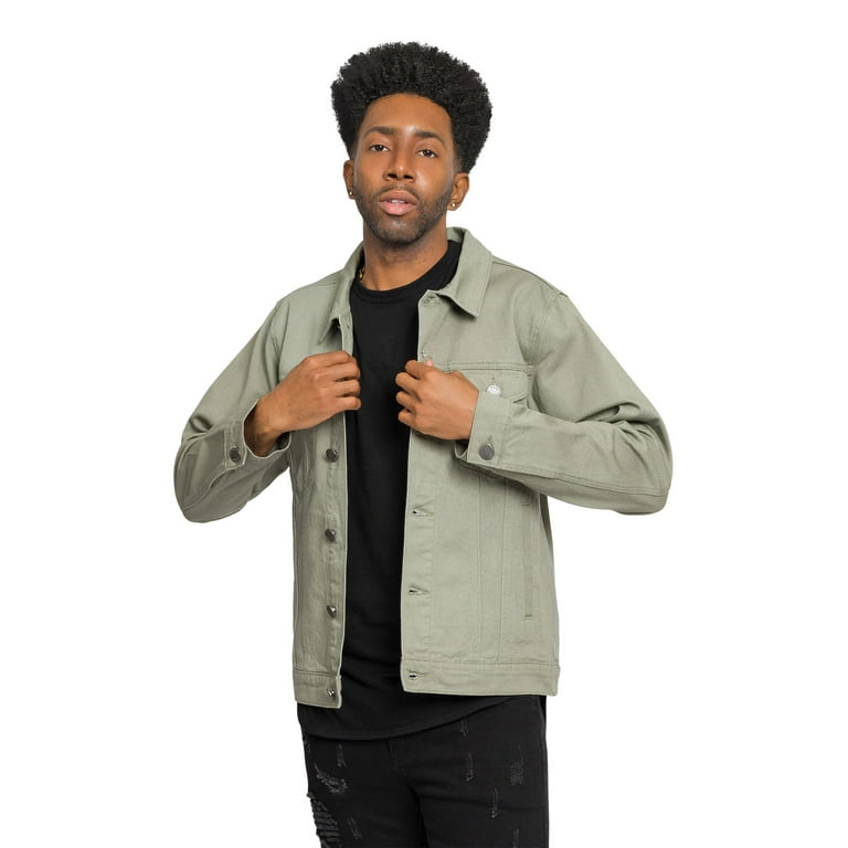 Different color jean jacket top